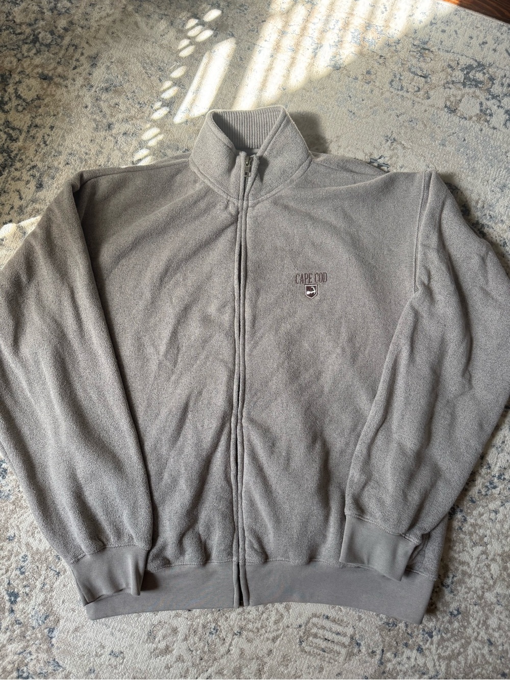 Gray Full-Zip Men's Sweater Jacket